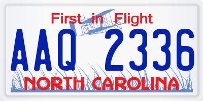 NC license plate AAQ2336