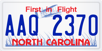 NC license plate AAQ2370