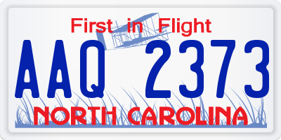 NC license plate AAQ2373