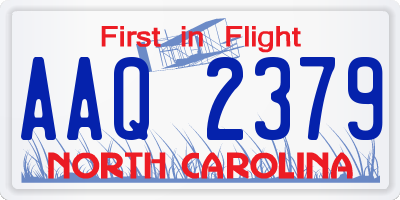 NC license plate AAQ2379