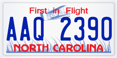 NC license plate AAQ2390