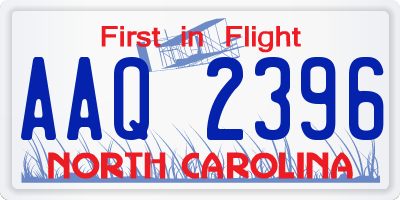 NC license plate AAQ2396