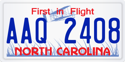 NC license plate AAQ2408