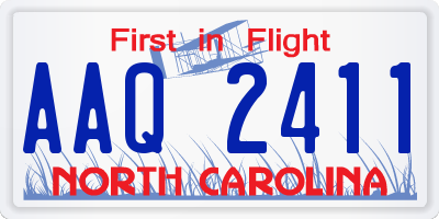 NC license plate AAQ2411