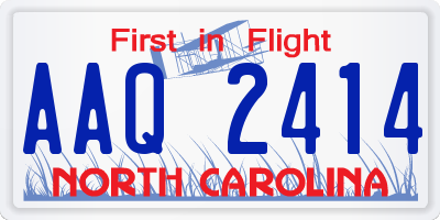 NC license plate AAQ2414