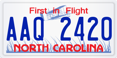 NC license plate AAQ2420