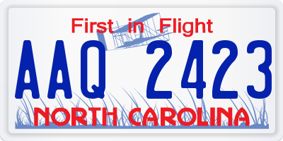 NC license plate AAQ2423