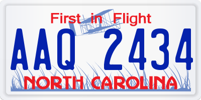 NC license plate AAQ2434