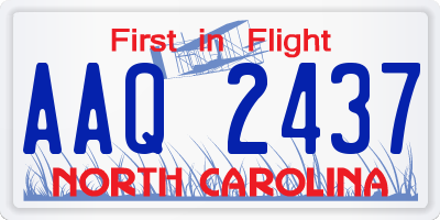 NC license plate AAQ2437