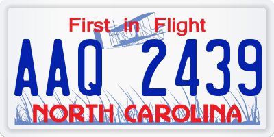 NC license plate AAQ2439