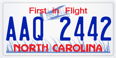 NC license plate AAQ2442