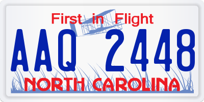 NC license plate AAQ2448