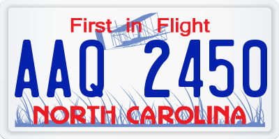NC license plate AAQ2450