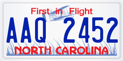 NC license plate AAQ2452