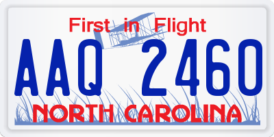 NC license plate AAQ2460