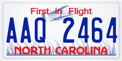 NC license plate AAQ2464
