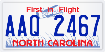 NC license plate AAQ2467