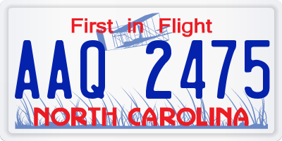 NC license plate AAQ2475