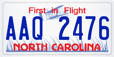 NC license plate AAQ2476