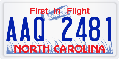 NC license plate AAQ2481