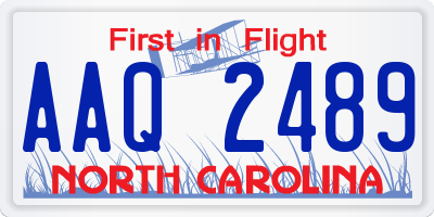 NC license plate AAQ2489