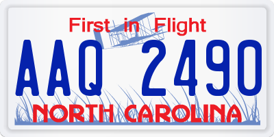 NC license plate AAQ2490