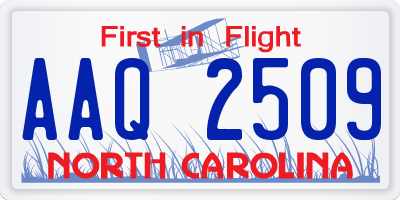 NC license plate AAQ2509
