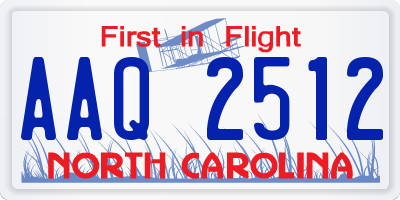 NC license plate AAQ2512