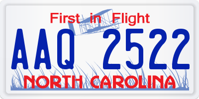 NC license plate AAQ2522
