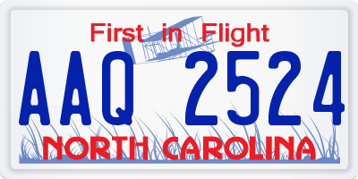 NC license plate AAQ2524