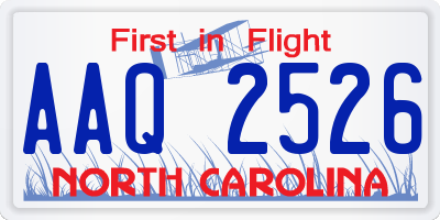 NC license plate AAQ2526