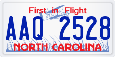 NC license plate AAQ2528