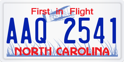 NC license plate AAQ2541