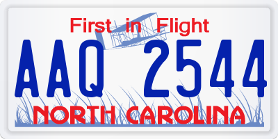 NC license plate AAQ2544