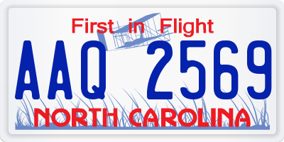 NC license plate AAQ2569