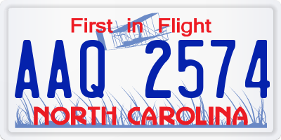 NC license plate AAQ2574