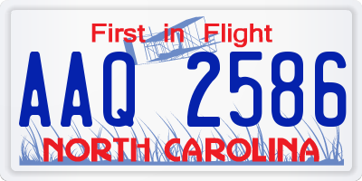 NC license plate AAQ2586