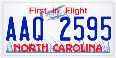 NC license plate AAQ2595