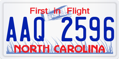 NC license plate AAQ2596