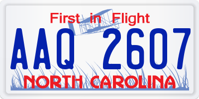 NC license plate AAQ2607