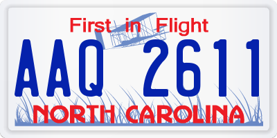 NC license plate AAQ2611