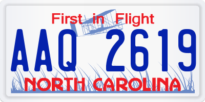 NC license plate AAQ2619