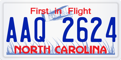 NC license plate AAQ2624