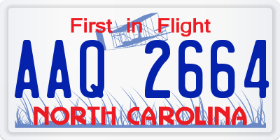 NC license plate AAQ2664