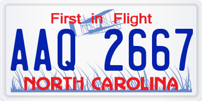 NC license plate AAQ2667