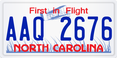 NC license plate AAQ2676
