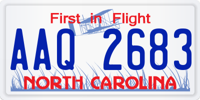 NC license plate AAQ2683