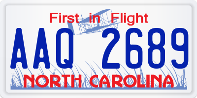 NC license plate AAQ2689
