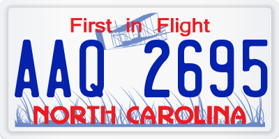 NC license plate AAQ2695