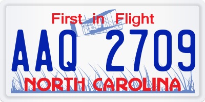 NC license plate AAQ2709